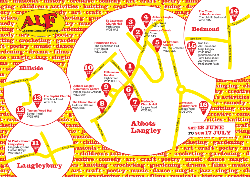 Venue map Abbots Langley Festival