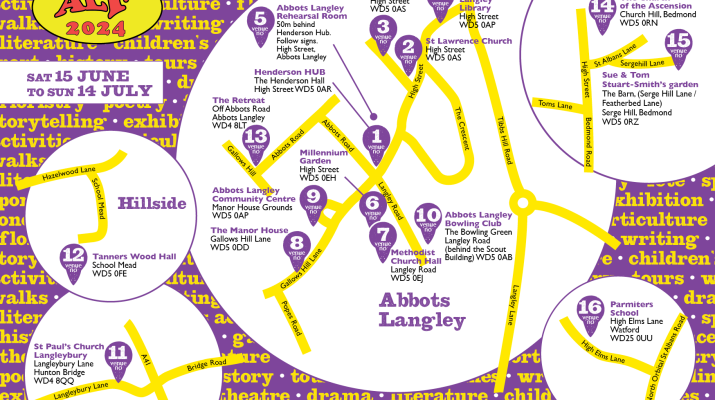 Abbots Langley Festival venue map 2024